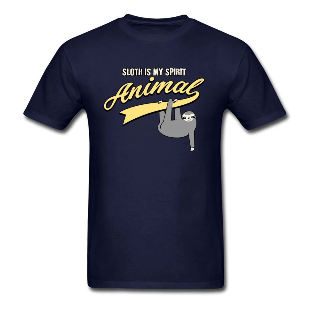 Print Prevailing Short Sleeve Casual T-shirts 100% Cotton Crewneck Mens T Shirt Summer Clothing Shirt Thanksgiving Day Funny Sloth Spirit Animal shirt   men women youth tee shirts navy