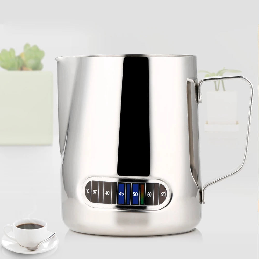 600ml Pull-up cup with tip tip and temperature Thickened 304 stainless steel kettle Coffee sparkler milk cup Kitchen accessories (4)
