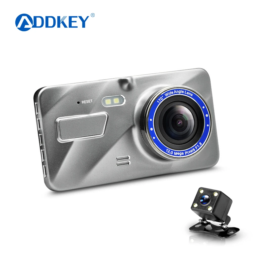 Видеорегистратор ADDKEY с двумя объективами Full HD 1080P 4 дюйма IPS передняя и задняя