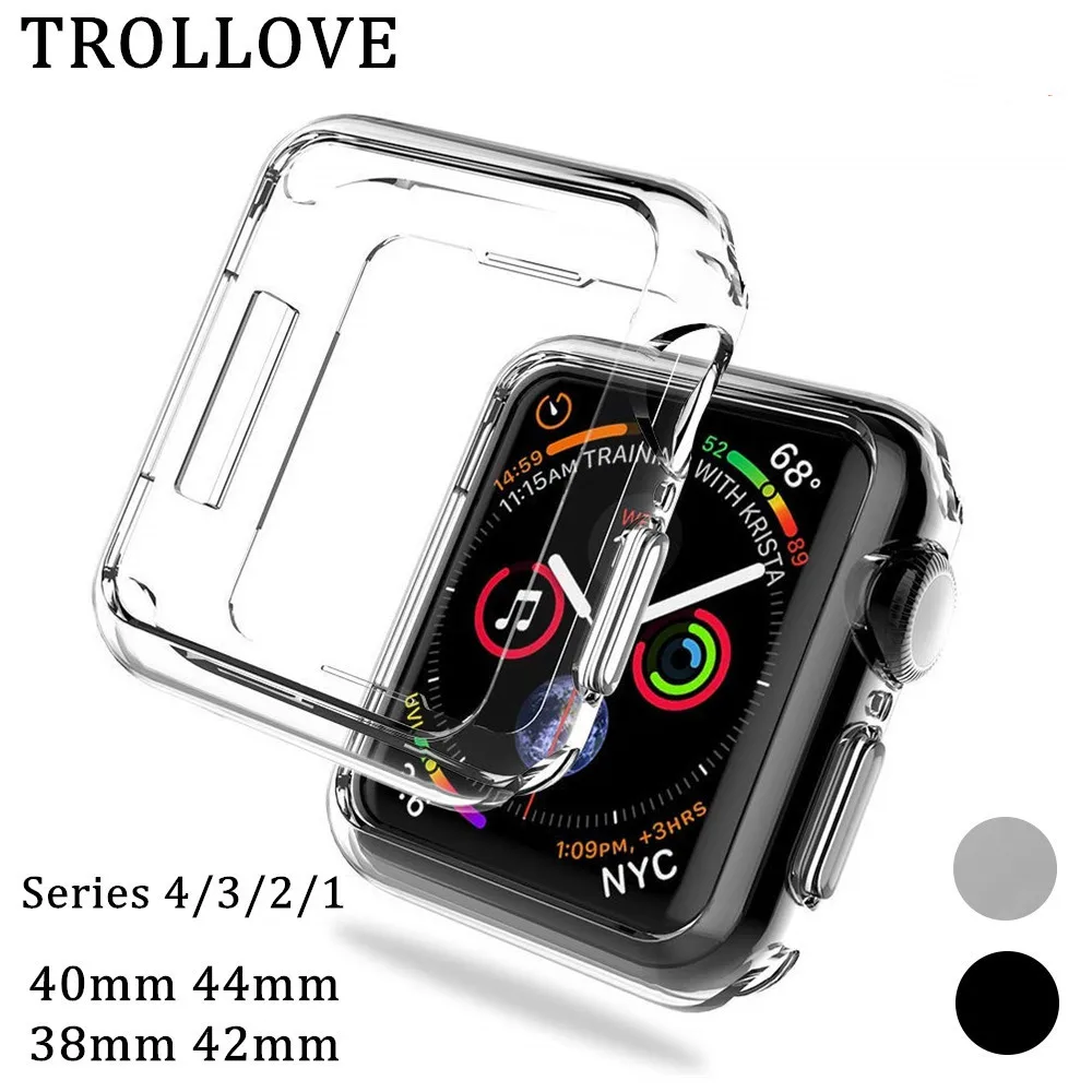 Ультратонкий силиконовый чехол для Apple Watch 4 3 2 iwatch band 42 мм 44 38 40 защитный из