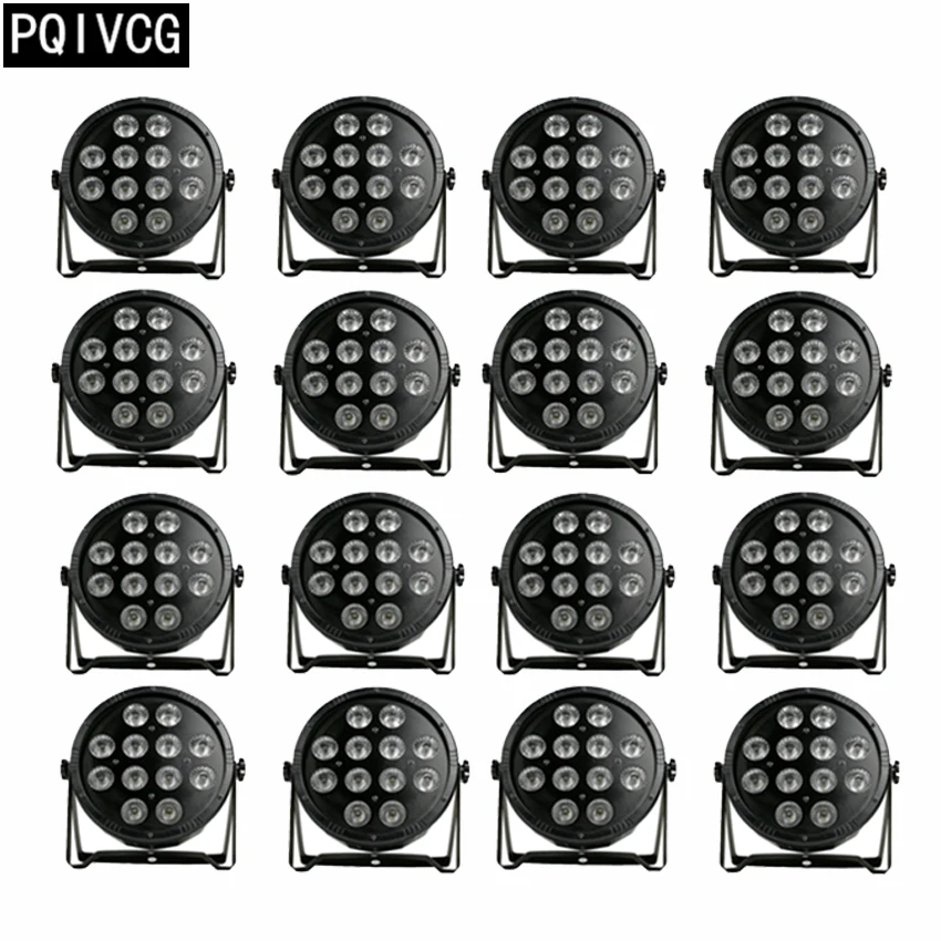 

16pcs/12x12w led par light rgbw 4in1 plastic flat par light DMX512 led lamp