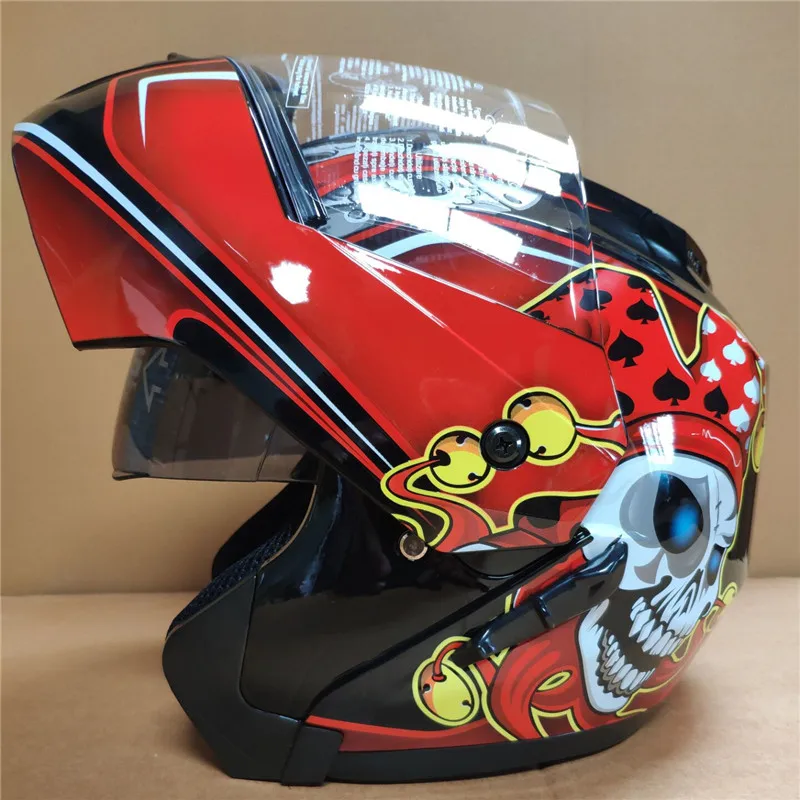 

Red Flip Up Motorcycle Helmet Double lens full face helmet High quality DOT approved Moto cascos motociclistas capacete M L XL