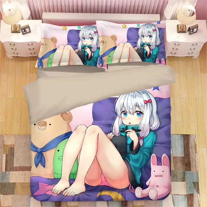 Izumi Sagiri 3D мультфильм постельное белье с аниме набор пододеяльник наволочка эротический комикс учитель Утешитель комплект постельного белья Постельное белье(без простыни - Цвет: 10