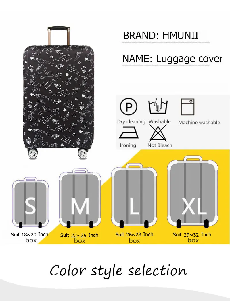 HMUNII надпись, Чехол для багажа, толстый Дорожный Чехол, защитный чехол для багажа, чехол для 18-32 дюймов, чехол для путешествий, аксессуары для путешествий