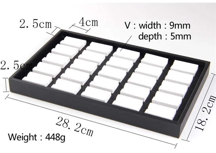 282*182 * 25mmHigh-grade Искусственная кожа охра цвет сокровище лоток для хранения, дисплей лоток