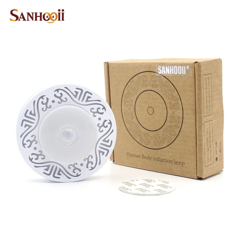 

SANHOOII Retro Style PIR Motion Sensor + Light Control AUTO Battery Operated 6LED Night Light For Cabinet Corridor Bedroom