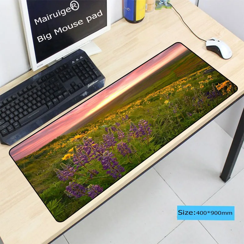  Mairuige Valley Of flowers Gaming Mouse Pad Locking Edge Large Mouse Mat PC Computer Laptop Mouse p