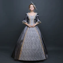 Маскарадное платье в стиле ретро с коротким рукавом; цвет серый, синий, розовый; Бальные платья Марии Антуанетты; вечерние платья для женщин
