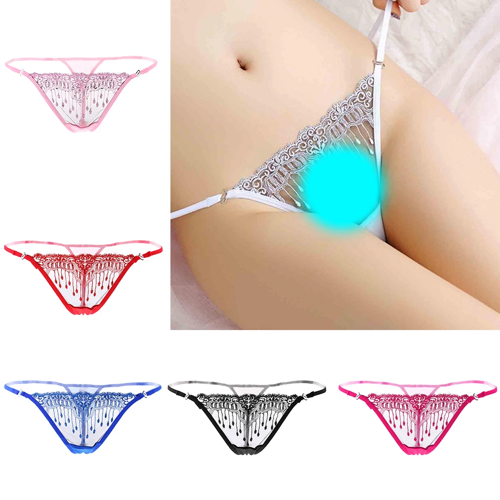 

Lace Hollow Out Women's Sexy Thongs G-string Underwear Solid Panties Briefs For Ladies T-back Sleep Wear Low-Rise Knickers