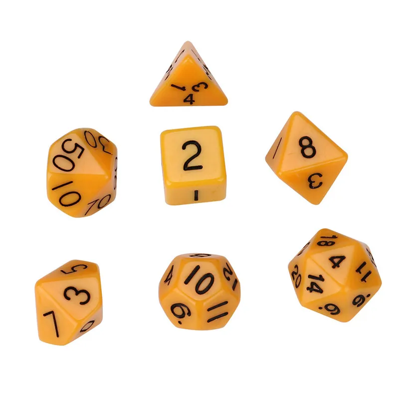 7Pcs Game Dice Pearl Grain D4-D20 Multi Sided Dices Set For TRPG Game Digital Dice High-end Entertainment Tools #2N23 (20)