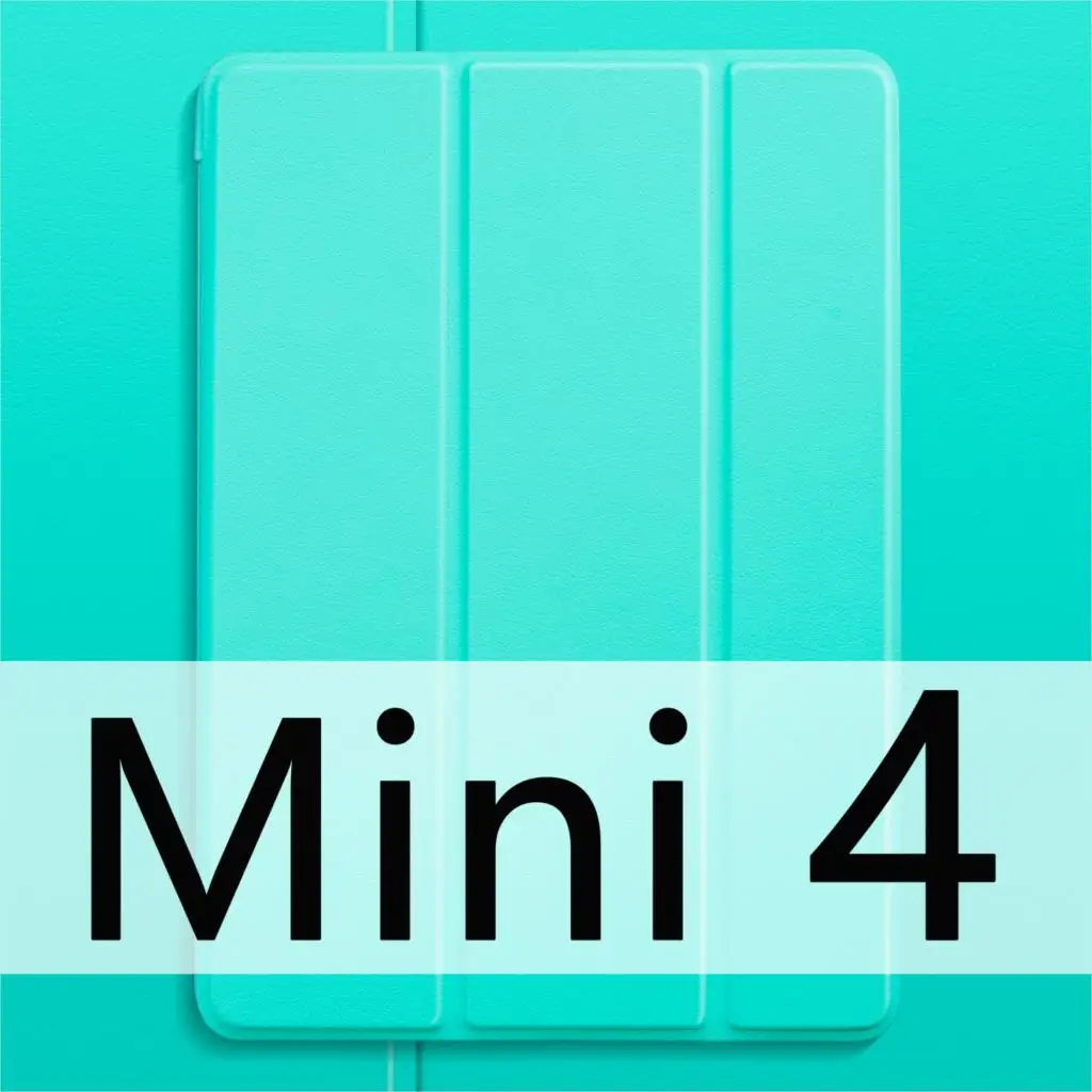 Для iPad Mini 4 Чехол Mini 2 3 1 Mini 5 чехол, ультра тонкий легкий трехслойный Стенд мягкий ТПУ для iPad Mini5 чехол крышка Капа - Цвет: Mint 4