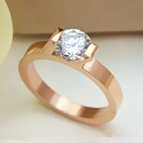 Предложение ювелирные изделия 585 розовое золото 1CT синтетические бриллианты кольцо помолвка из розового золота ювелирные изделия 585 круглый Briliiant Прямая