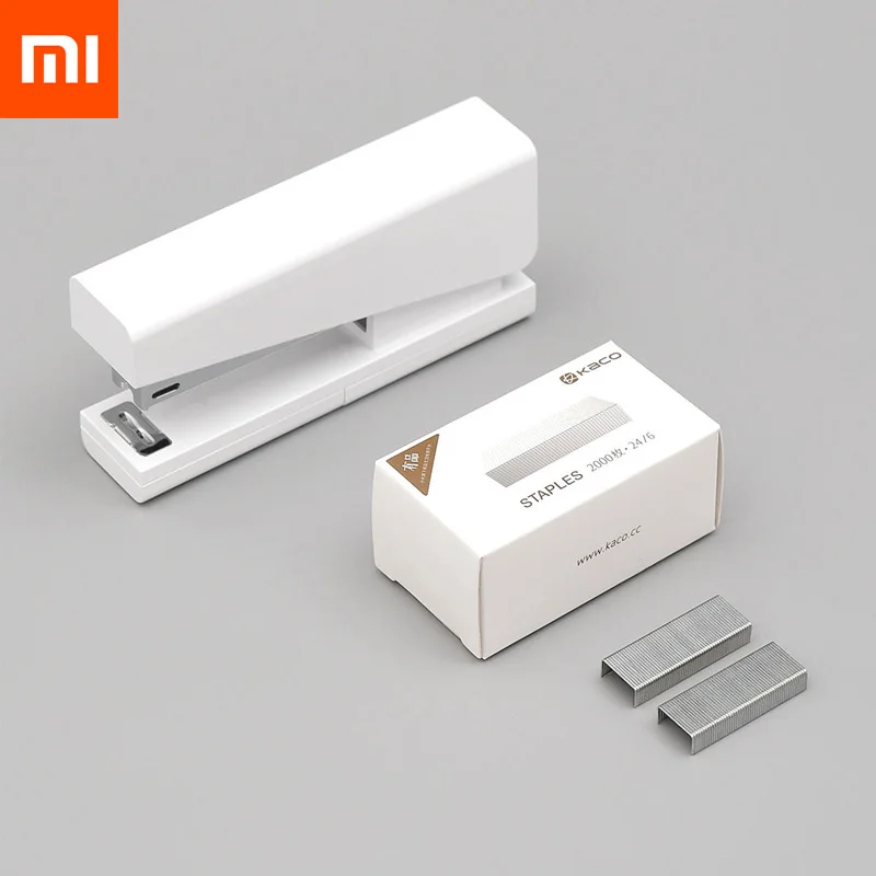 Xiaomi Mijia Kaco LEMO степлер 24/6 26/6 с 100 шт. скобы для бумаги офиса школы дома со скобами белый