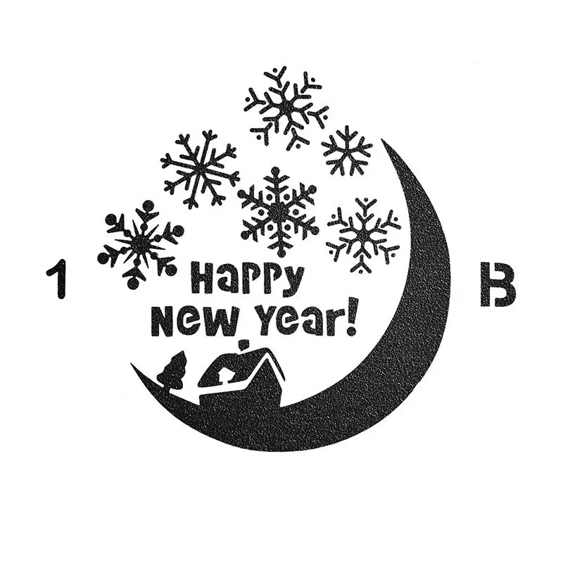 

Happy New Year Moon Sticker Painting Stencils for Diy Scrapbooking Stamps Home Decor Paper Card Cake Template Decoration Album