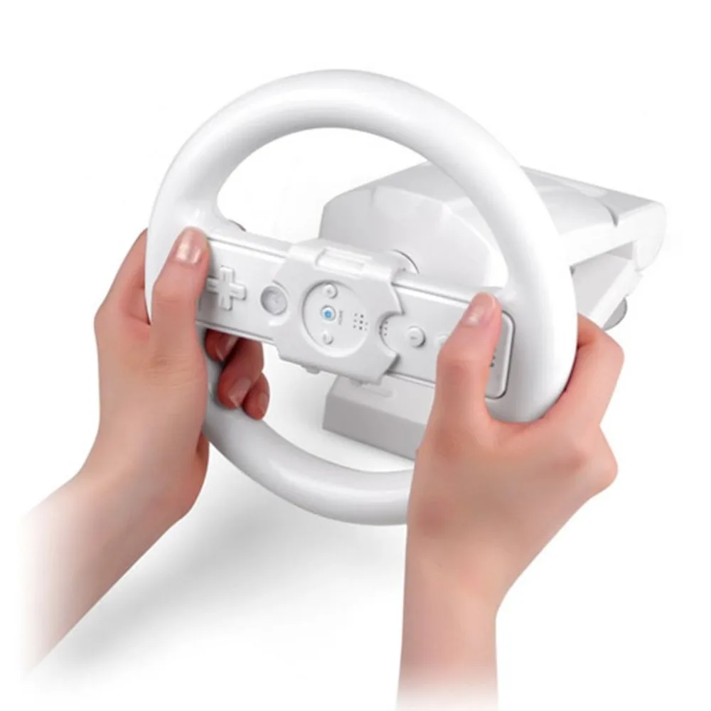 

High Performance Racing Game Steering Wheel Steering Racing Wheel Handle Grip Suitable For Wii For Mario Kart White