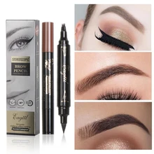 2 в 1, жидкая ручка для бровей, подводка для глаз, двойная головка, вилка, кончик, водостойкая татуировка, карандаш для бровей, макияж глаз, кофе/черный/коричневый цвет