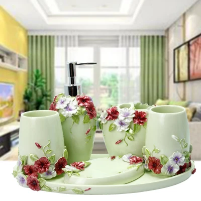 5pcs 6pcs/set Resin Bathroom Accessories Sets/Dispensers/Dishes/Toothpaste Holders/tray/Bathroom Tumblers/Bathroom Products 5pcs 6pcs/set Resin Bathroom Accessories Sets/Dispensers/Dishes/Toothpaste Holders/tray/Bathroom Tumblers/Bathroom Products