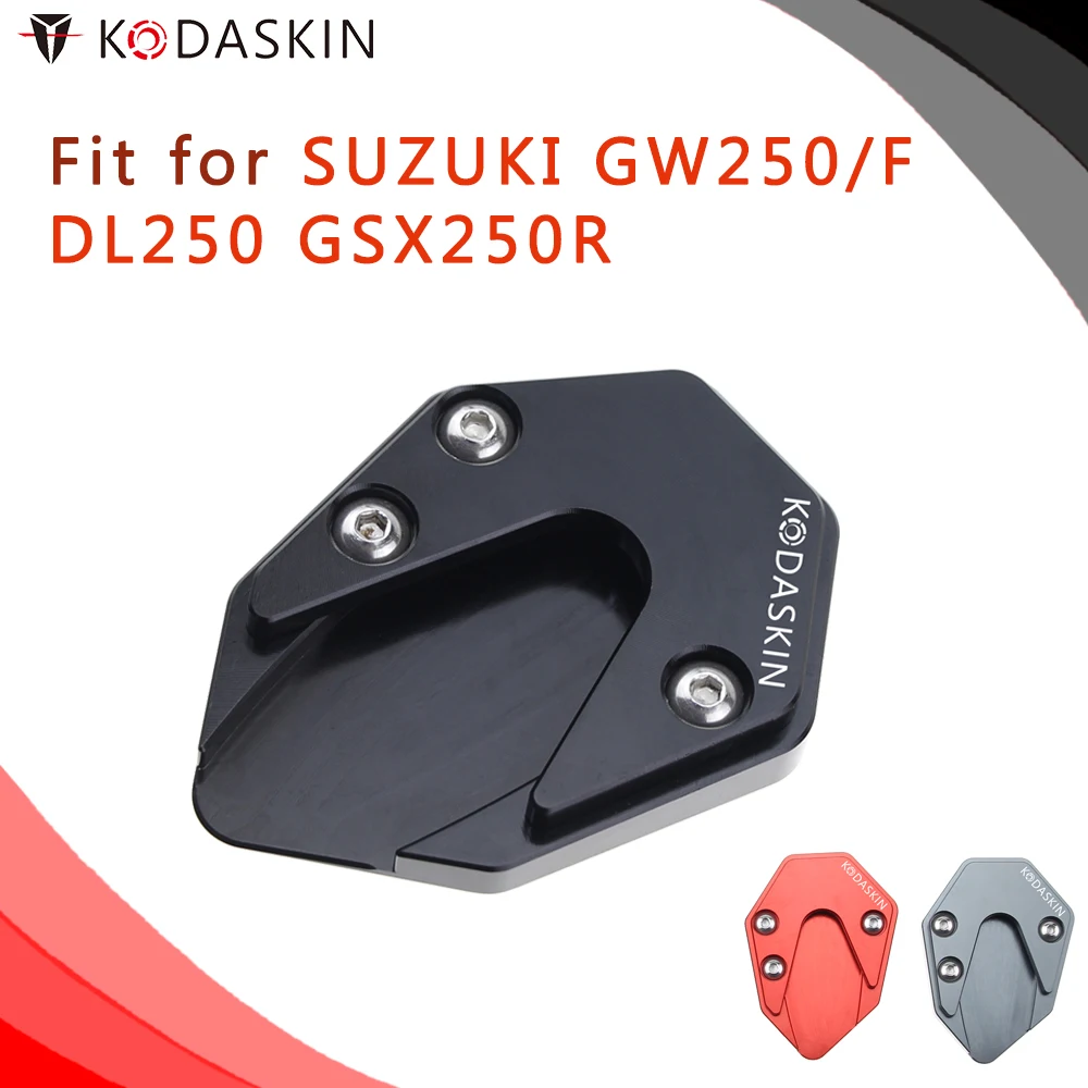 

KODASKIN Motorcycle CNC Aluminum Side Stand Enlarge for SUZUKI GW250 GW250F DL250 GSX250R