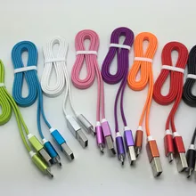 2000 шт 1 m 3ft Карамельный цвет металла плоский Micro usb-кабель для передачи данных(синхронизации) и зарядки кабель, провод для зарядки кабель «лапша» для iPhone 5 6 7 plus samsung S6 S7 htc LG