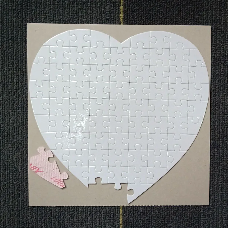

Free Shipping 10pcs Sublimation Blank Puzzle DIY Craft heart Jigsaw Puzzle