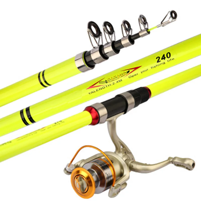 

liewang powerful FRP spinning fishing rod 2.1 2.4 2.7 3.0 3.6m telescopic sea rod fishing in various waters