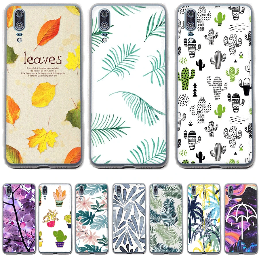 

Phone Case Cover Candy Color Art Leaf For Huawei P8 P9 P10 P20 Lite Pro 2015 2016 2017 P Smart Soft Tpu Cases