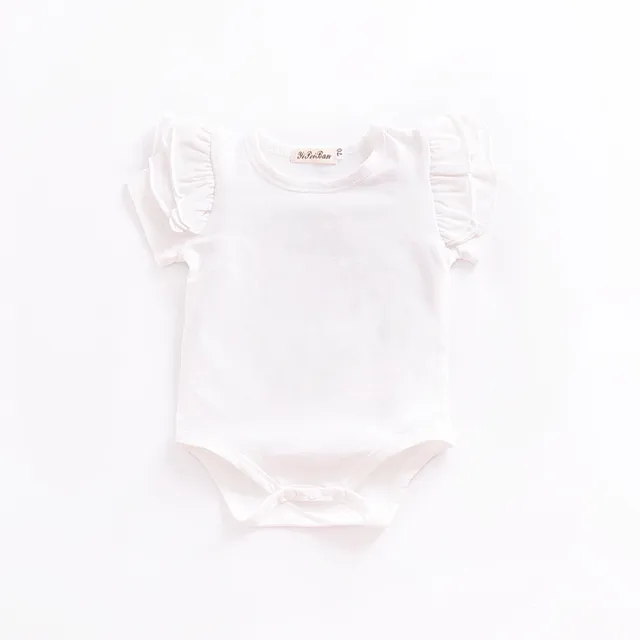 white flutter sleeve bodysuit baby
