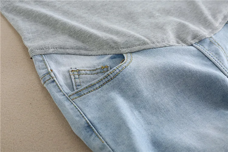 Вышивка цветок деним Материнство джинсы летние светло-Синие рваные карандаш Беременность Брюки Одежда для беременных женщин