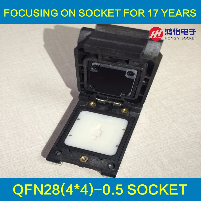 

QFN28 MLF28 WLCSP28 Probe pin test Programming Socket pin Pitch 0.5mm IC Body Size 4x4mm Clamshell Test Socket