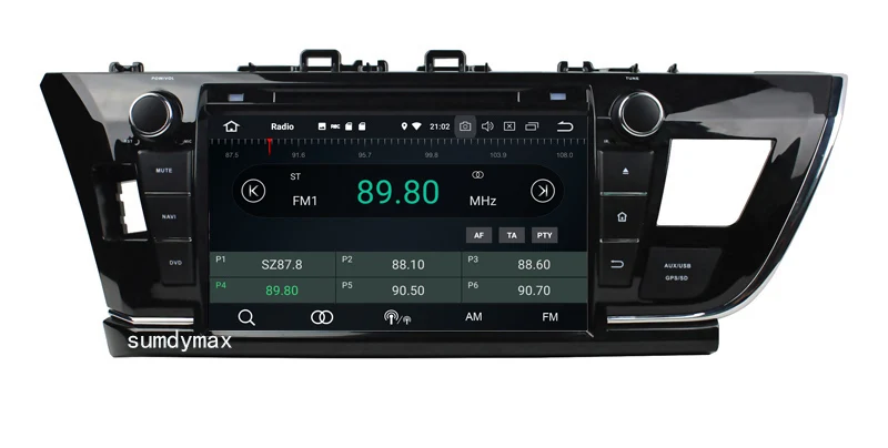 Sale 9" two din android 9.0 car radio gps for toyota corolla left driving 2014 2015 2016 with gps navigation built in wifi audio 8