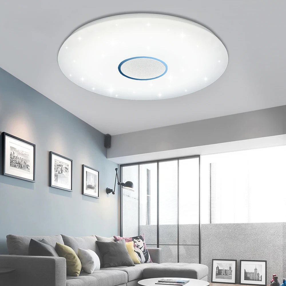 Modern Led Ceiling Light Ufo Shape With Crystal Granule Star