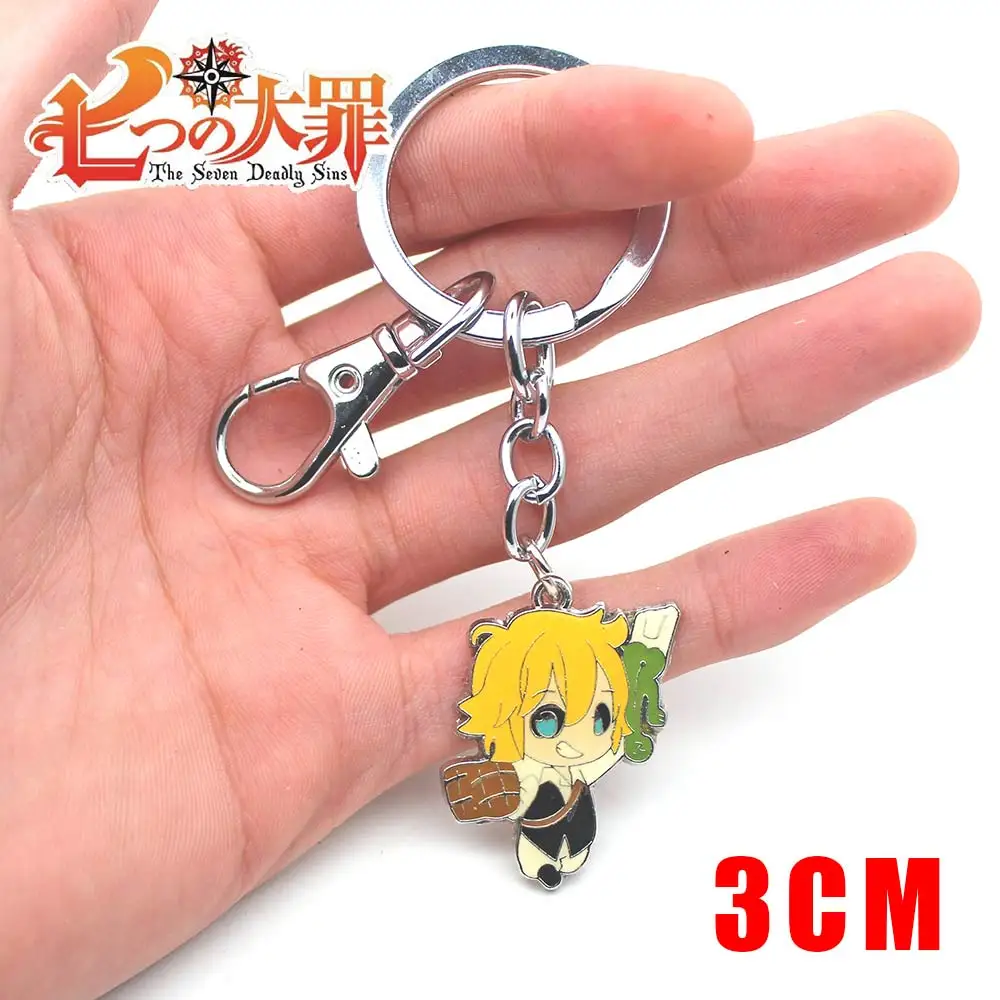 

POFUNUO Anime The Seven Deadly Sins Meliodas Dragon's Sin Metal Pendant Necklace Chain Rope Keychain Keyring Cosplay Collection
