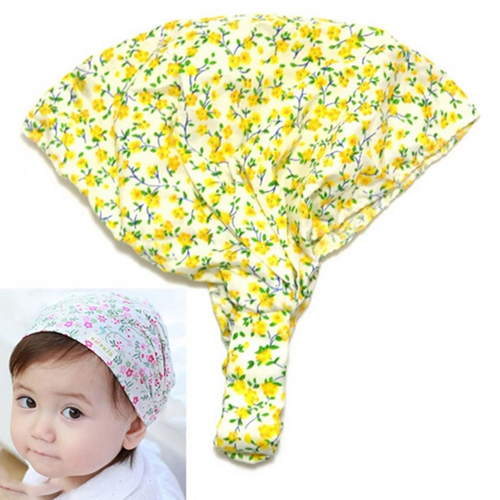 

Lovely Flower Printed Bandana Hats Kid Flower Headband hair bands Hair Accessories Headscarf Headwear