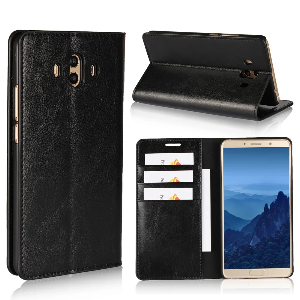 

Luxury Genuine Leather Wallet Flip Case Cover For Huawei Mate 10 Pro Mate10 Lite