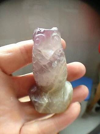 

Natural fluorite owl quartz crystal carving Night owl