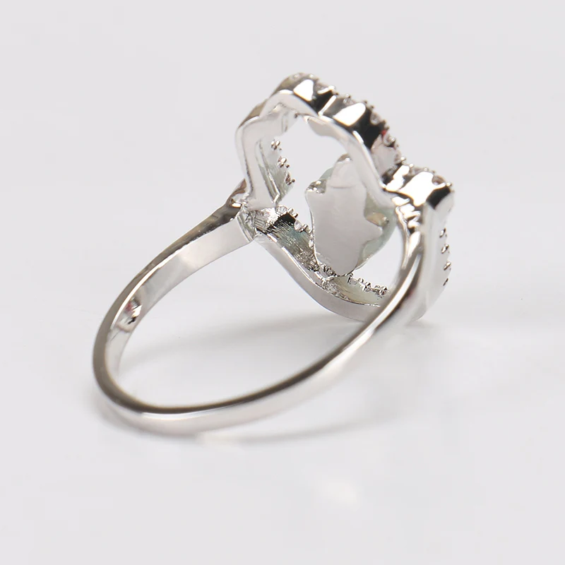 Счастливый глаз Кристалл Кольца Циркон CZ обручальное кольцо-ободок Хамса рука женщин мужчин серебряного цвета ожерелье от сглаза EY4679