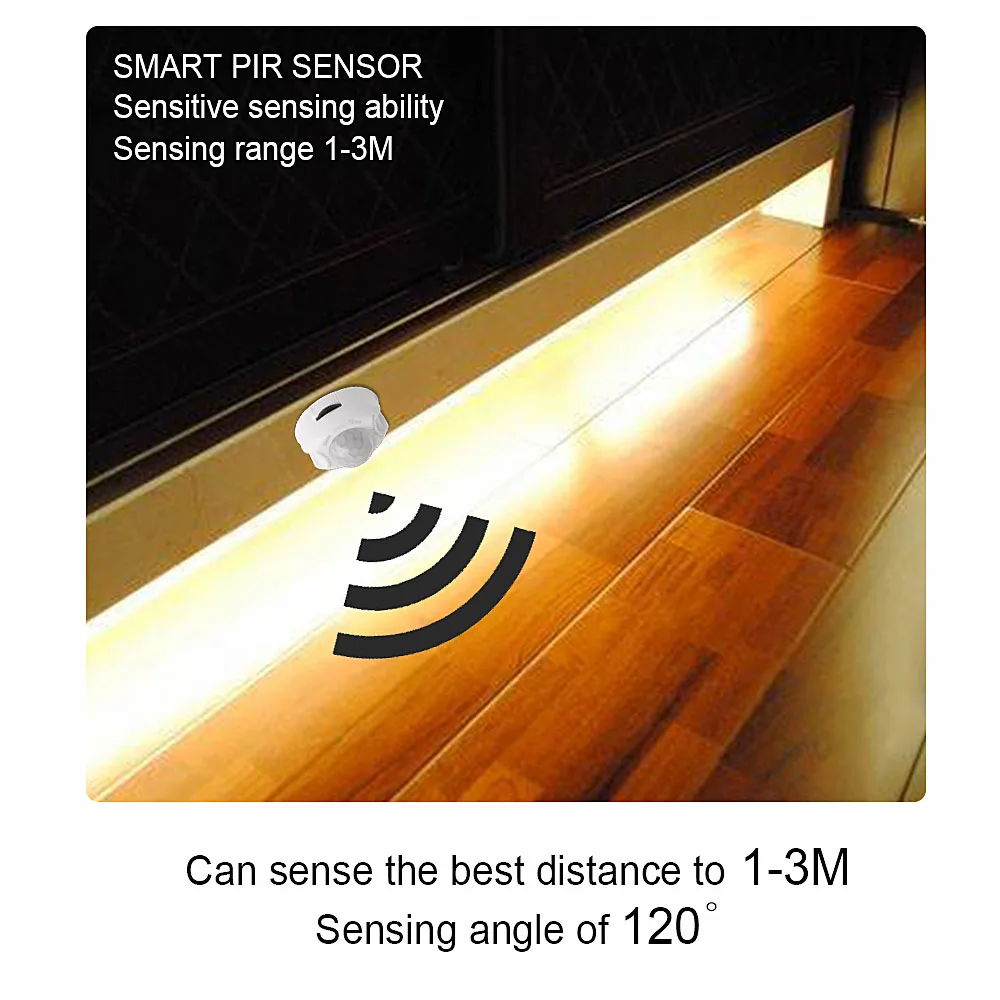  LED Night Light with Motion Sensor 1m 2m LED Strip Waterproof PIR/Light Sensor Night Lamp for Close - 33005536881
