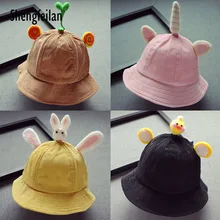 Ребенок ведро шляпа унисекс мультфильм Хлопок Рыбак Кепки одноцветное Открытый пляж шляпа мальчик девочки; дети ребенок Кепки Панама