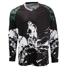 Cycling Jersey Men's Mountain Bike Motocross Jersey long sleeve BMX DH MTB T-Shirt Downhill Tops Sports racing Black white