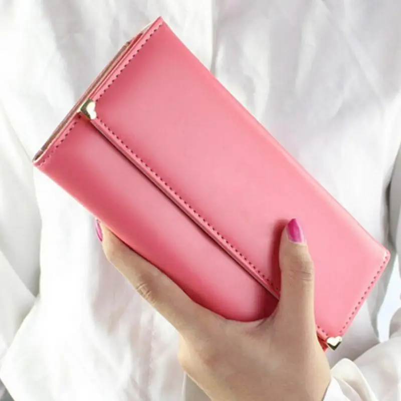 Кожаный женский кошелек, модная сумочка, держатель для карт, Длинный кошелек, женский кошелек - Цвет: watermelon
