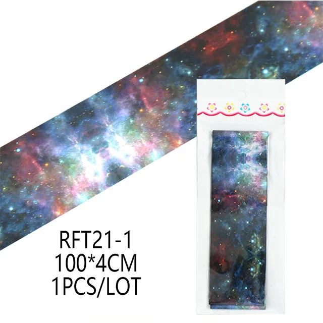 10Pcs/Set Starry Sky Nail Foils Holographic Gradient Transfer Decal Mix Design Nail Stickers Manicure Decoration DIY Wraps - Цвет: 1