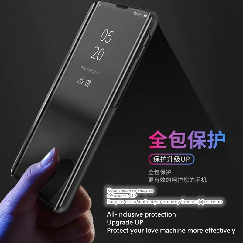 

Luxury Flip Standing Case For Xiaomi mi 9 A2 8 Lite A1 6X 5X Mirror Leather Case For Redmi 7 Note 7 6 Pro 5 Plus 6A 4 4X Cover.