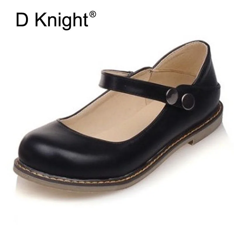 round toe ankle strap flats