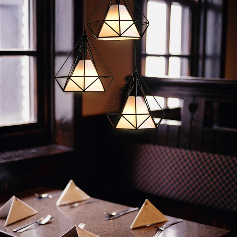 Современный подвесной светильник в клетку, черная железная подвесная клетка, винтажная Светодиодная лампа E27 для столовой, ресторана, барной стойки, промышленного Лофт
