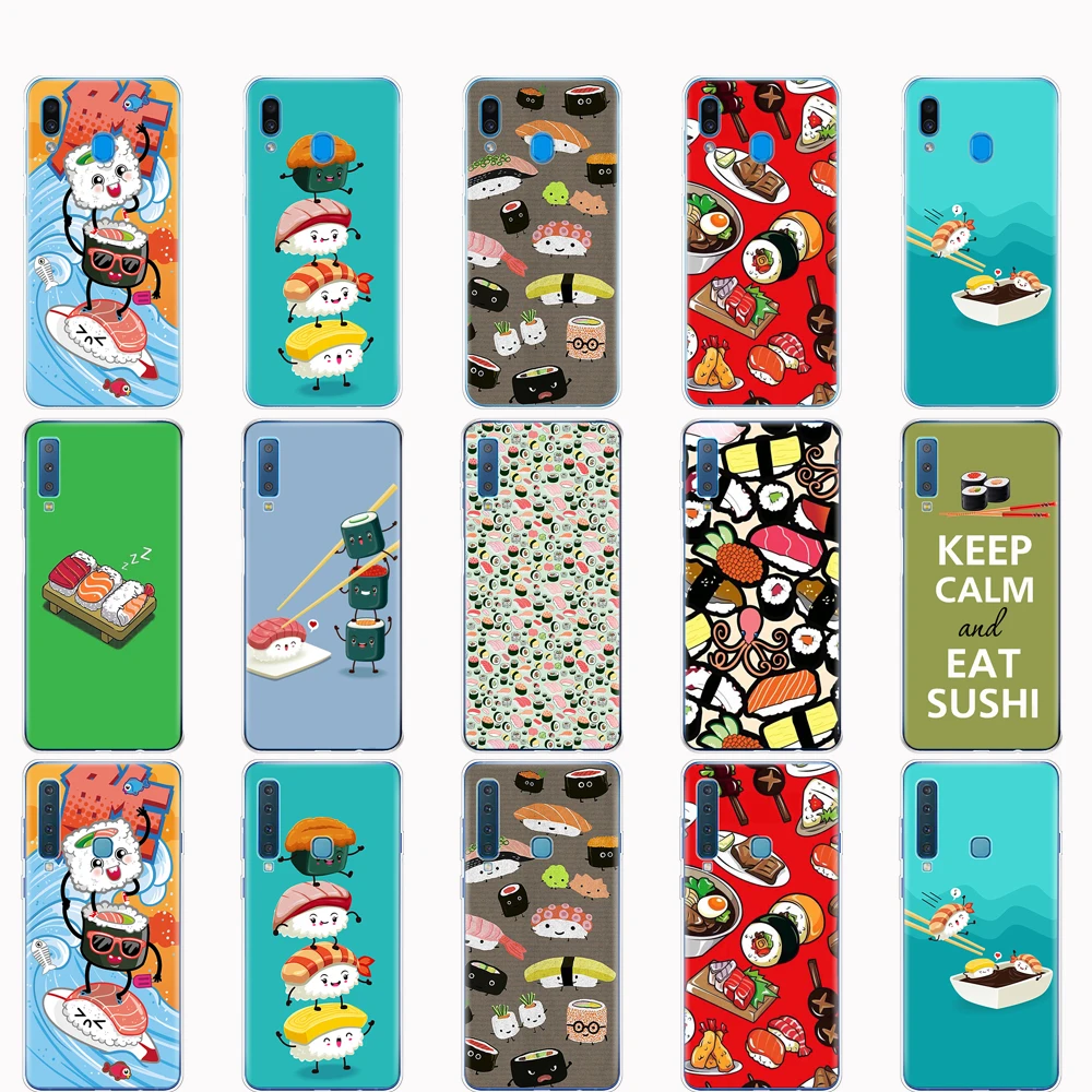 Case For Samsung A50 Galaxy A60 A10 A30 A40 A70 A 50 2019 A9 A7 2018 Japanese cuisine Sushi food | Мобильные телефоны и