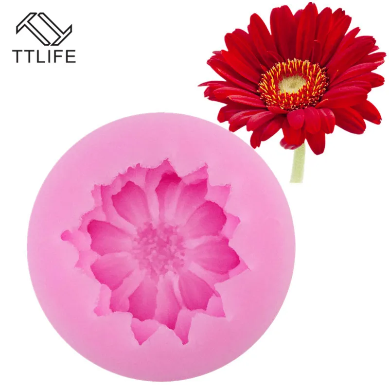 

TTLIFE 3D Dahlia Flower Shape Silicone Molds Cookies Cutter Tools Cake Decorating Pastry Cupcake Chocolate Soap Bakeware Mould