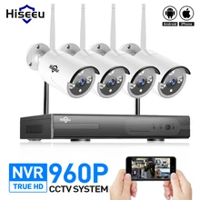 Hiseeu Wireless CCTV System 4CH 960P waterproof IP camera outdoor wifi 1080P NVR 4PCS Home Security System Surveillance 1.3MP