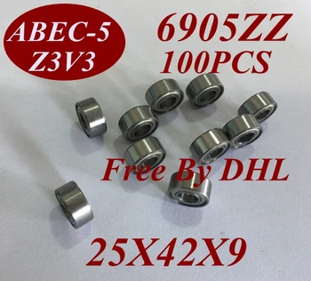 

100Pcs 6905Z 6905ZZ 6905 ZZ 6905-Z 6905-ZZ 25X42X9 MM 25*42*9 MM Miniature roller shaft motor deep groove Ball Bearing tools