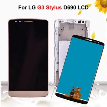 

5.5" LCD Display For LG G3 Stylus D690 D690N D693n D693 Touch Screen Digitizer Assembly Black White Gold With Frame