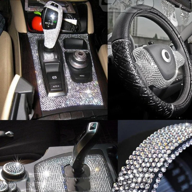 

3mm 6mm Car Auto Interior Computer Exterior Sticker Bling Crystal Design Rhinestone Self Adhesive Scrapbooking Stickers